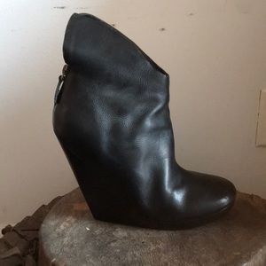 Marsell Platform Black leather ankle boots